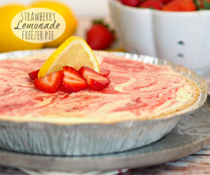 Strawberry Lemonade Freezer Pie