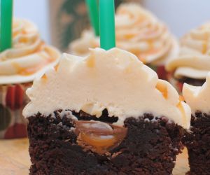 Salted Caramel Mocha Brownie Cups