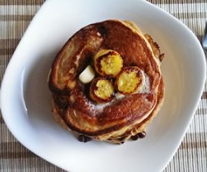 Chocolate Protein Banana Pancakes