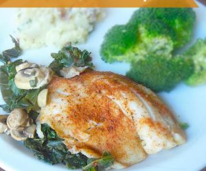 Fiesta Lime Tilapia with Mushrooms with Kale