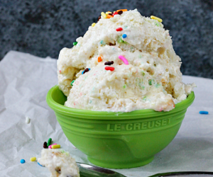 Skinny Cake Batter No Churn Ice Cream