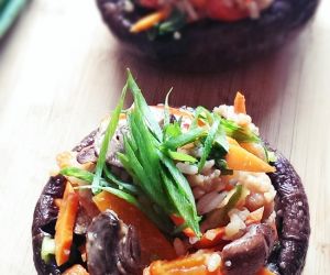 Sesame Miso Ginger Stuffed Portobello Mushrooms