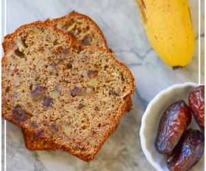 Gluten Free Banana Walnut Date Bread