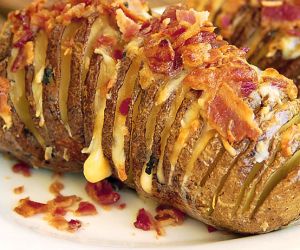 Bacon Cheddar Hasselback Potatoes