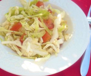 Lime Garlic Cabbage Tomato Salad