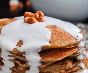 Butterscotch Smore Pancakes with Marshmallow Syrup