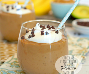 Chocolate Peanut Butter Banana Power Smoothie