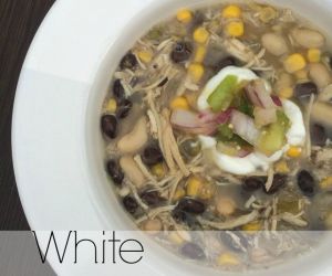 White Chicken Chili with Tomatillo Salsa