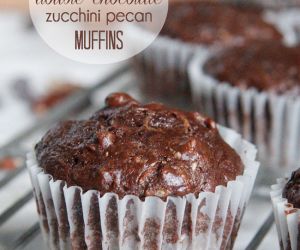 Skinny Double Chocolate Zucchini Pecan Muffins