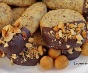 Gluten Free:  No Sugar: Chocolate Dipped Hazelnut Cookies