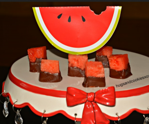 Chocolate Dipped Watermelon Bites