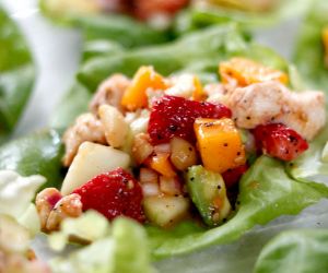 Poppy Seed Chicken Fruit Salad Wraps