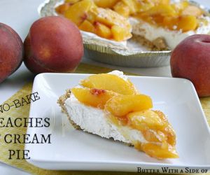 No Bake Peaches & Cream Pie