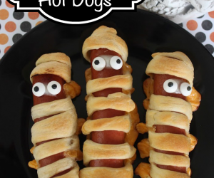 Cheesy Mummy Hot Dogs