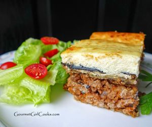 Moussaka Topped with Grain Free Bechamel