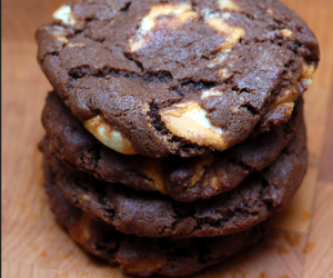 Chocolate Pumpkin Kiss Cookies