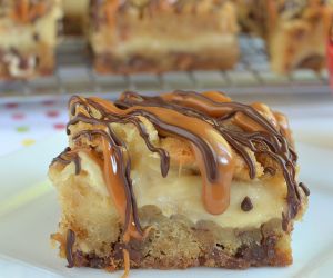 Caramel Apple Milky Way Cheesecake Bars