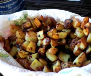 Pan Roasted Potatoes with Sea Salt Charred Onions