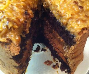 Cheesecake Filled German Chocolate Cake