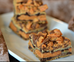 Butterfinger Stuffed Cookie Bars