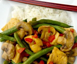 Ginger Green Beans & Mushroom Chicken Stir Fry