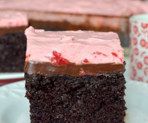 Strawberry Fudge Poke Cake