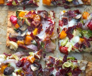 Maple Roasted Vegetable Crispy Bacon Flatbread