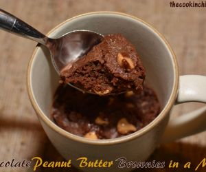 Chocolate Peanut Butter Brownies in a Mug