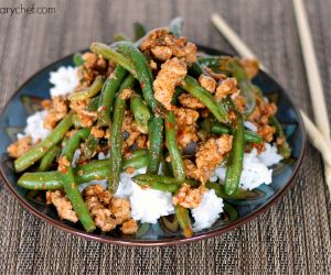 Asian Green Bean Turkey Rice Bowl