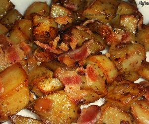 Roasted Potatoes with Bacon Garlic & Onions