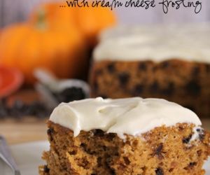 Chocolate Chip Pumpkin Cake with Cream Cheese Frosting