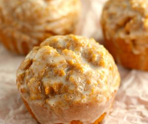 Pumpkin Muffins with Caramel Glaze