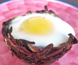 Eggs in Sweet Potato Apple Nests