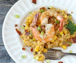 Sweet Corn Risotto with Shrimp