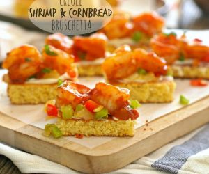 Creole Shrimp Cornbread Bruschetta