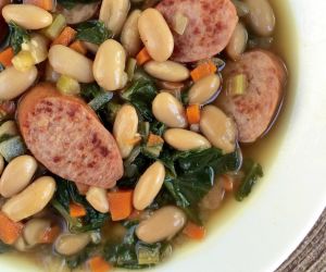 Turkey Sausage Spinach White Bean Soup