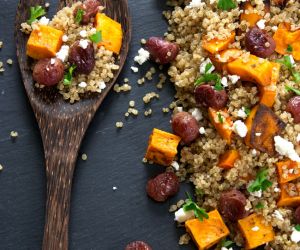 Butternut Squash Quinoa Salad with Goat Cheese & Roasted Grapes