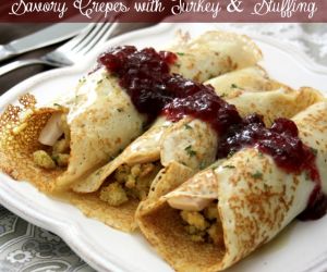 Savory Crepes with Thanksgiving Turkey