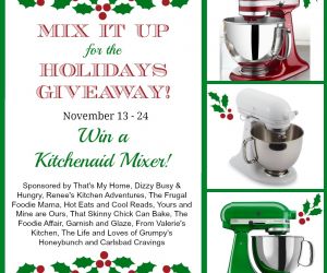 Win a Kitchen Aid Mixer:  Thanksgiving Menu Plan Giveaway