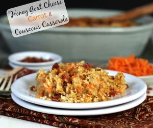 Honey Goat Cheese Carrot Couscous Casserole