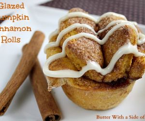 Glazed Pumpkin Cinnamon Rolls