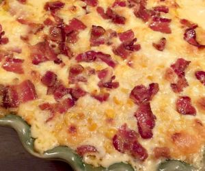 3 Cheese Corn Casserole with Bacon