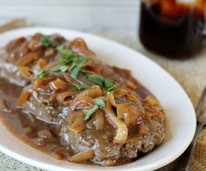 Hamburger Steak with Onions with Brown Gravy