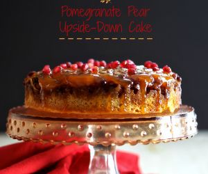 Pomegranate Pear Upside Down Cake