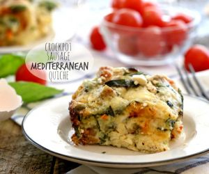 Crockpot Sausage Mediterranean Quiche