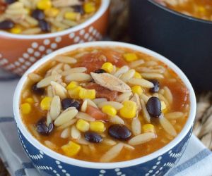 Chicken Enchilada Orzo Soup