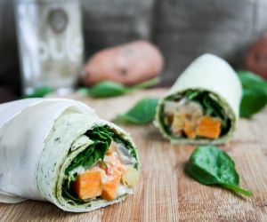 Coconut Adobo Yam & Chickpea Wraps