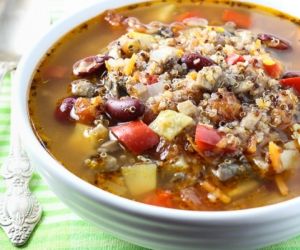 Mushroom and Quinoa Minestrone Soup