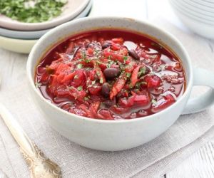Beetroot Soup with Beans