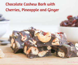 Chocolate Cashew Bark with Cherries, Pineapple and Ginger